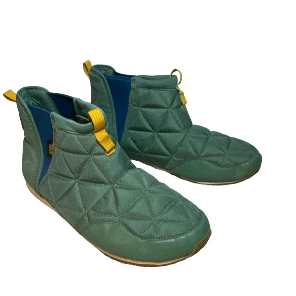 Teva Ember Mid Quilted Sneaker Boots Mens Size 7 Sage Brush Blue Nylon